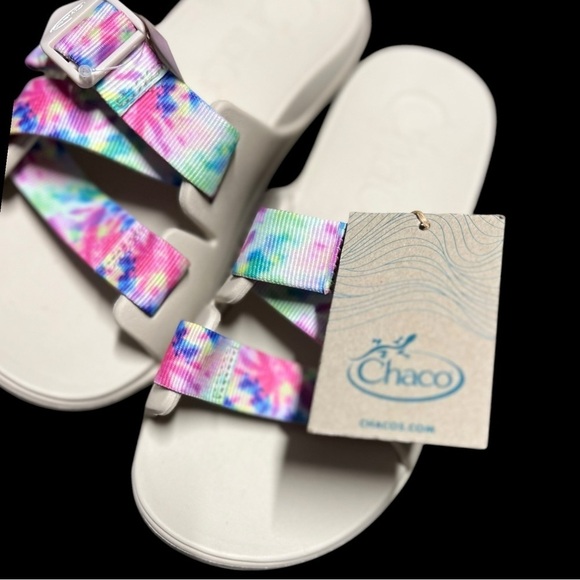 🌻NEW w.tags Chaco Light Tie Dye Chillos Slides - Women's Size 7 - Picture 11 of 12
